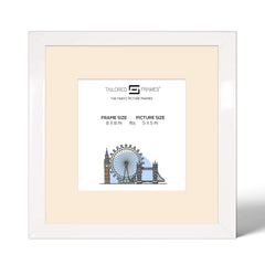 Tailored Frames 235 Gloss White Picture | Single Picture Frames | Table Top & Wall Hanging Type | Photo Frame with Mount