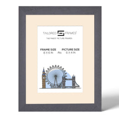 Tailored Frames Soho Dark Grey Solid Picture | Single Picture Frames | Table Top & Wall Hanging Type | Photo Frame with Mount
