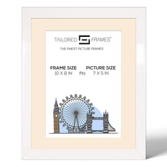 Tailored Frames 235 Gloss White Picture | Single Picture Frames | Table Top & Wall Hanging Type | Photo Frame with Mount