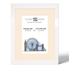 Tailored Frames 235 Gloss White Picture | Single Picture Frames | Table Top & Wall Hanging Type | Photo Frame with Mount