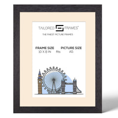 Tailored Frames Soho Black Solid Picture | Single Picture Frames | Table Top & Wall Hanging Type | Photo Frame with Mount