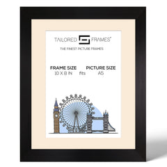 Tailored Frames 820 Black Picture | Single Picture Frames | Table Top & Wall Hanging Type | Photo Frame with Mount
