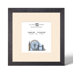 Tailored Frames 235 Grain Black Picture | Single Picture Frames | Table Top & Wall Hanging Type | Photo Frame with Mount