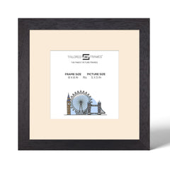 Tailored Frames Soho Black Solid Picture | Single Picture Frames | Table Top & Wall Hanging Type | Photo Frame with Mount