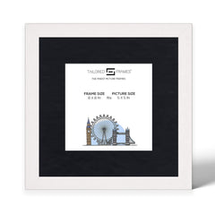 Tailored Frames Soho White Solid Picture | Single Picture Frames | Table Top & Wall Hanging Type | Photo Frame with Mount