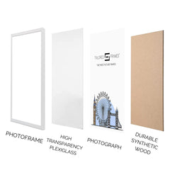 Tailored Frames Soho White Solid Picture | Single Picture Frames | Table Top & Wall Hanging Type | Photo Frame with Mount