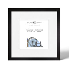 Tailored Frames 820 Black Picture | Single Picture Frames | Table Top & Wall Hanging Type | Photo Frame with Mount