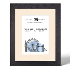 Tailored Frames Soho Black Solid Picture | Single Picture Frames | Table Top & Wall Hanging Type | Photo Frame with Mount