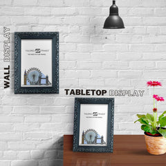 Tailored Frames Vienna Black Picture | Rustic Style Vintage Single Picture Frame | Table Top & Wall Hanging Type | Photo Frame with Mount