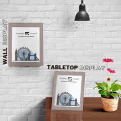 Tailored Frames Soho Light Grey Solid Picture | Single Picture Frames | Table Top & Wall Hanging Type | Photo Frame with Mount