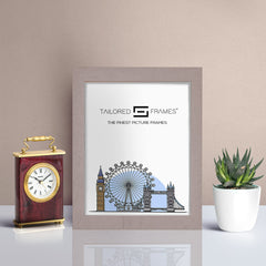Tailored Frames Soho Light Grey Solid Picture | Single Picture Frames | Table Top & Wall Hanging Type | Photo Frame with Mount