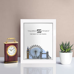 Tailored Frames 235 Gloss White Picture | Single Picture Frames | Table Top & Wall Hanging Type | Photo Frame with Mount