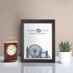 Tailored Frames 235 Grain Black Picture | Single Picture Frames | Table Top & Wall Hanging Type | Photo Frame with Mount