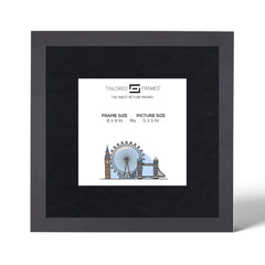 235 Matt Black Single Picture Photo Frame with Mount