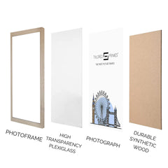 Seattle Antique Oak Single Picture Photo Frame with Mount