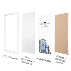 235 Matt White Single Picture Photo Frame with Mount