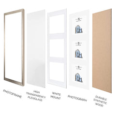 Charcoal Grey 40 x 20Cm Frame for 6" x 4" Picture Photo Frame With White Mount