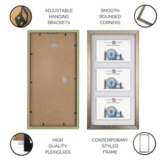 Charcoal Grey 40 x 20Cm Frame for 6" x 4" Picture Photo Frame With White Mount