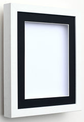 Shadow box frames 3D Deep in white and black with Mounts for medals memory