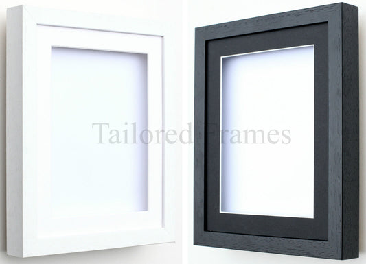 Shadow box frames 3D Deep in white and black with Mounts for medals memory