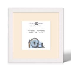 Tailored Frames Soho White Solid Picture | Single Picture Frames | Table Top & Wall Hanging Type | Photo Frame with Mount