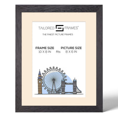 Tailored Frames 235 Grain Black Picture | Single Picture Frames | Table Top & Wall Hanging Type | Photo Frame with Mount