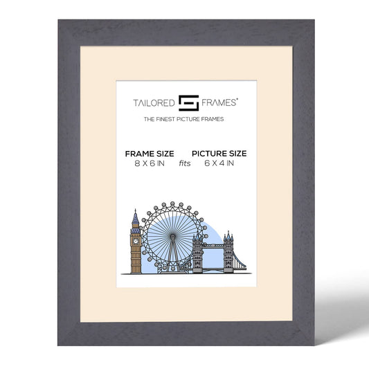 Tailored Frames Soho Dark Grey Solid Picture | Single Picture Frames | Table Top & Wall Hanging Type | Photo Frame with Mount