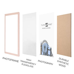 Tailored Frames Soho Buff Ivory Cream Solid Picture | Single Picture Frames | Table Top & Wall Hanging Type | Photo Frame with Mount