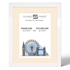 Tailored Frames 235 Gloss White Picture | Single Picture Frames | Table Top & Wall Hanging Type | Photo Frame with Mount