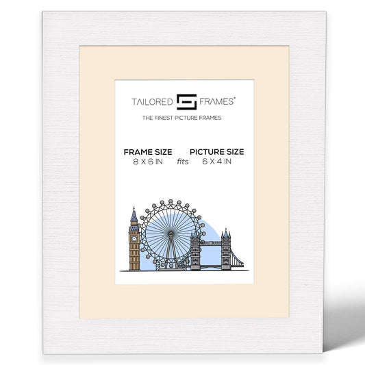 Tailored Frames Seattle White Picture | Single Picture Frames | Table Top & Wall Hanging Type | Photo Frame with Mount