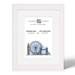 Tailored Frames Soho White Solid Picture | Single Picture Frames | Table Top & Wall Hanging Type | Photo Frame with Mount