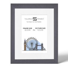 Tailored Frames Soho Dark Grey Solid Picture | Single Picture Frames | Table Top & Wall Hanging Type | Photo Frame with Mount