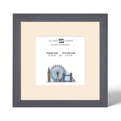 Tailored Frames Soho Dark Grey Solid Picture | Single Picture Frames | Table Top & Wall Hanging Type | Photo Frame with Mount