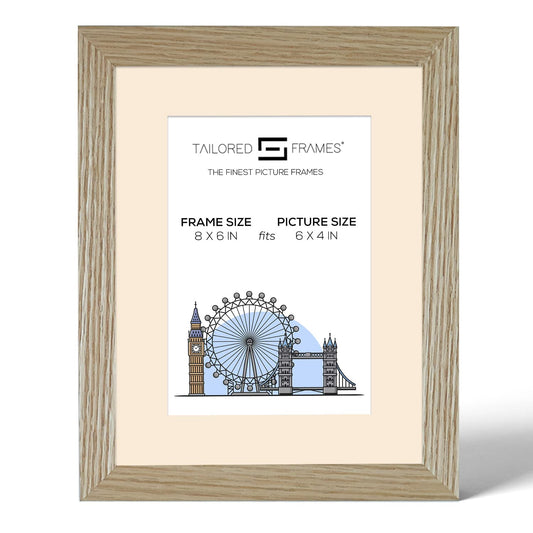 Tailored Frames 240 Oak Picture | Single Picture Frames | Table Top & Wall Hanging Type | Photo Frame with Mount