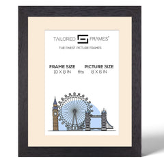 Tailored Frames Soho Black Solid Picture | Single Picture Frames | Table Top & Wall Hanging Type | Photo Frame with Mount