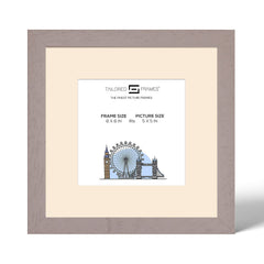 Tailored Frames Soho Light Grey Solid Picture | Single Picture Frames | Table Top & Wall Hanging Type | Photo Frame with Mount