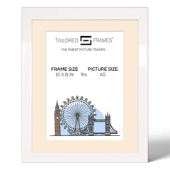 Tailored Frames 235 Gloss White Picture | Single Picture Frames | Table Top & Wall Hanging Type | Photo Frame with Mount