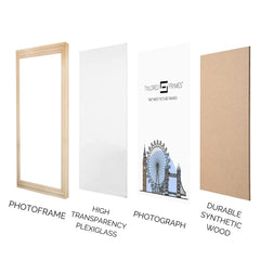 Tailored Frames Picture Frame with Plastic Glass Protection | Solid Wooden Photo Frame Sets for Wall, Office, Apartment, Home, Desk Decorations
