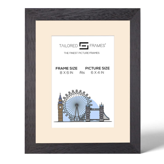 Tailored Frames 235 Grain Black Picture | Single Picture Frames | Table Top & Wall Hanging Type | Photo Frame with Mount