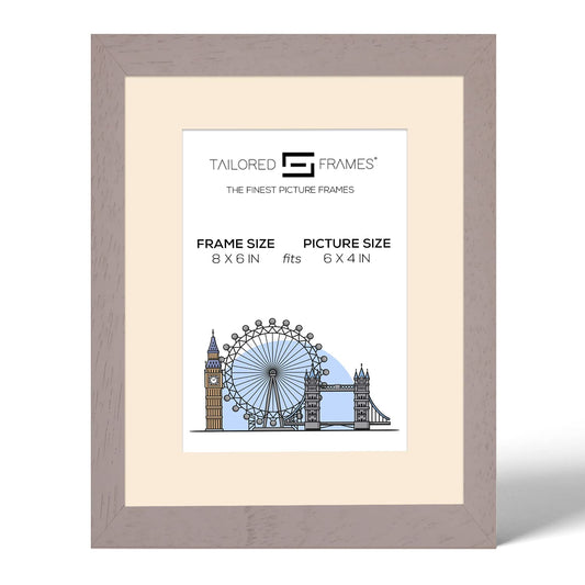 Tailored Frames Soho Light Grey Solid Picture | Single Picture Frames | Table Top & Wall Hanging Type | Photo Frame with Mount