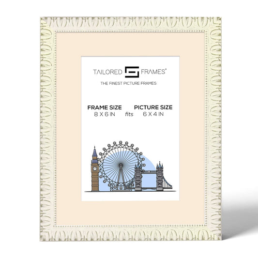 Tailored Frames Madrid White Picture | Single Picture Frames | Table Top & Wall Hanging Type | Photo Frame with Mount