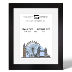 Tailored Frames 820 Black Picture | Single Picture Frames | Table Top & Wall Hanging Type | Photo Frame with Mount