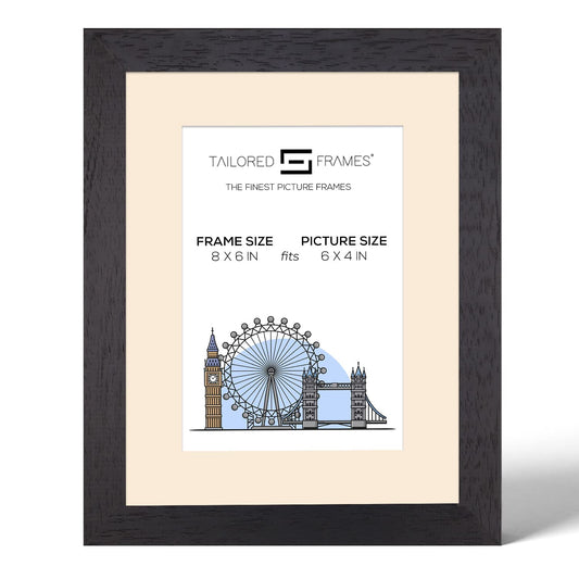 Tailored Frames Soho Black Solid Picture | Single Picture Frames | Table Top & Wall Hanging Type | Photo Frame with Mount