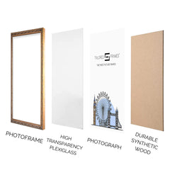 Tailored Frames Vienna Black Picture | Rustic Style Vintage Single Picture Frame | Table Top & Wall Hanging Type | Photo Frame with Mount