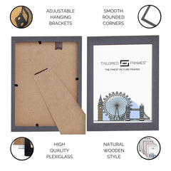 Tailored Frames Soho Dark Grey Solid Picture | Single Picture Frames | Table Top & Wall Hanging Type | Photo Frame with Mount