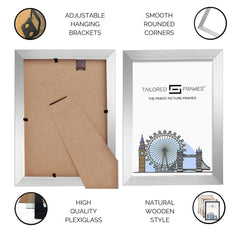 Tailored Frames 820 Silver Picture | Single Picture Frames | Table Top & Wall Hanging Type | Photo Frame with Mount