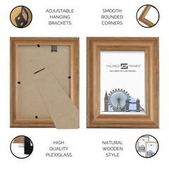 Tailored Frames Picture Frame with Plastic Glass Protection | Solid Wooden Photo Frame Sets for Wall, Office, Apartment, Home, Desk Decorations