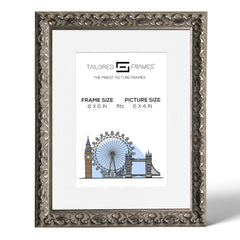 Tailored Frames Vienna Silver Picture | Rustic Style Vintage Single Picture Frame | Table Top & Wall Hanging Type | Photo Frame with Mount