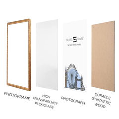 Tailored Frames Madrid Gold Picture | Single Picture Frames | Table Top & Wall Hanging Type | Photo Frame with Mount