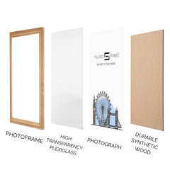 Tailored Frames Picture Frame with Plastic Glass Protection | Solid Wooden Photo Frame Sets for Wall, Office, Apartment, Home, Desk Decorations